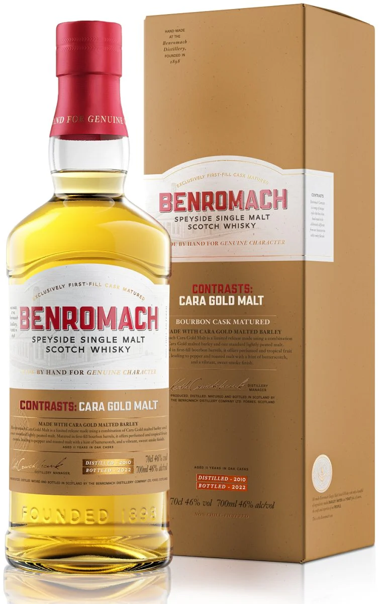 Benromach Contrasts: Cara Gold Malt, Speyside Single Malt Scotch Whisky, 46%