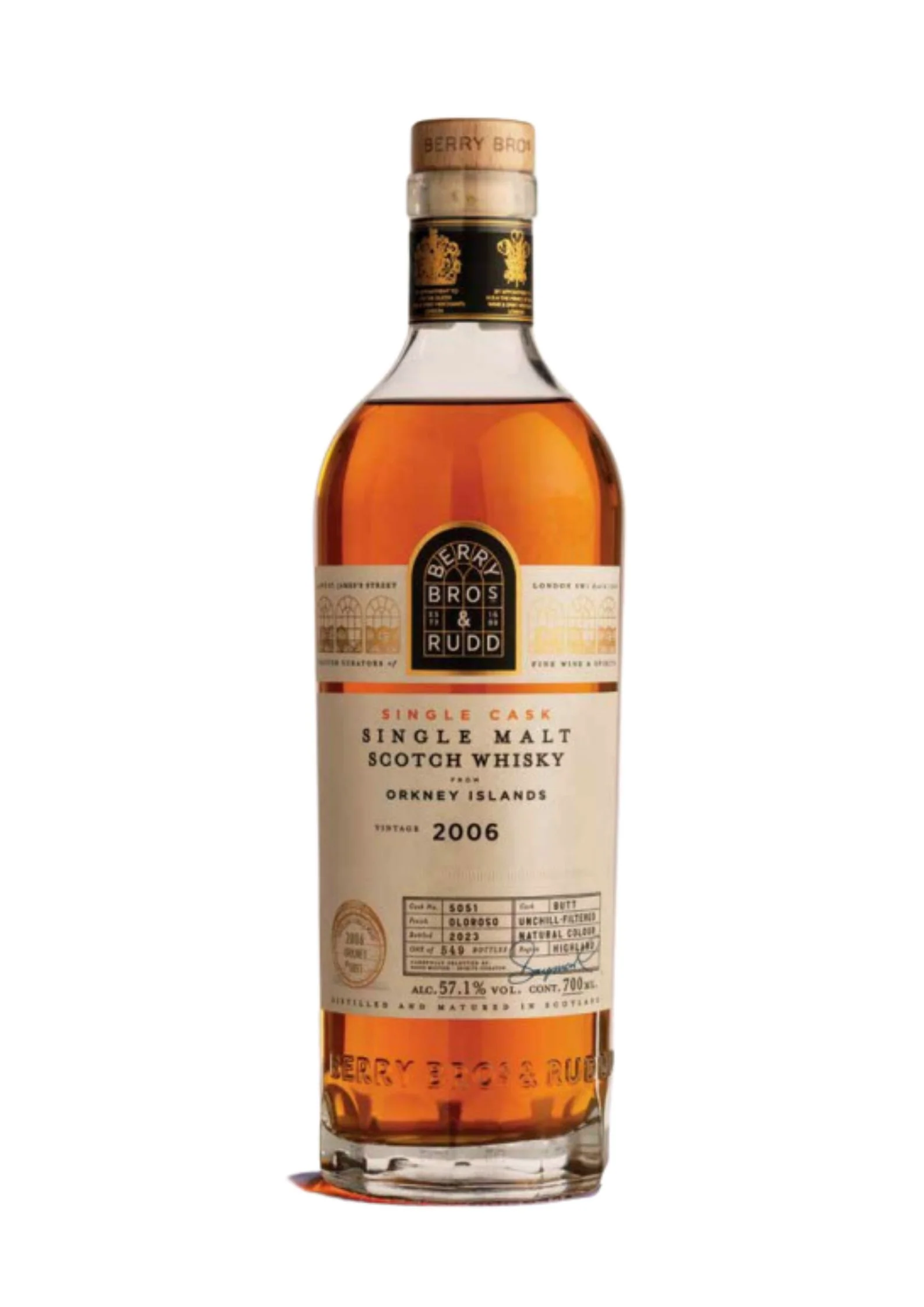 Berry Bros. & Rudd 2006 Orkney 17-Year-Old, Oloroso Sherry Finish, Cask #5051, Highland Single Malt Whisky, 57.1%