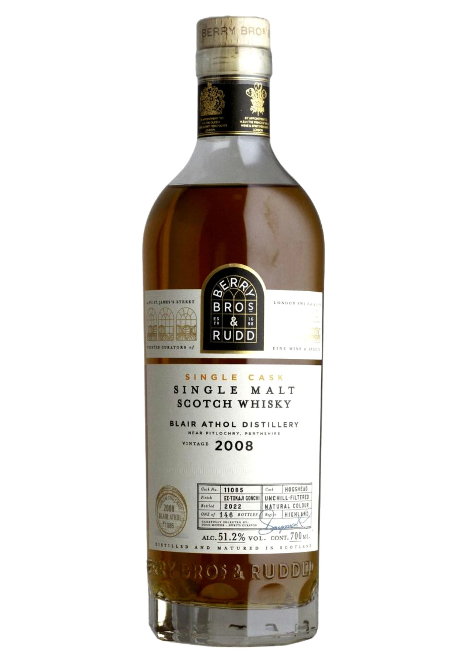 Berry Bros. & Rudd 2008 Blair Athol 14-Year-Old Tokaji Gonchi Cask, Highland Single Malt Whisky, 51.1%