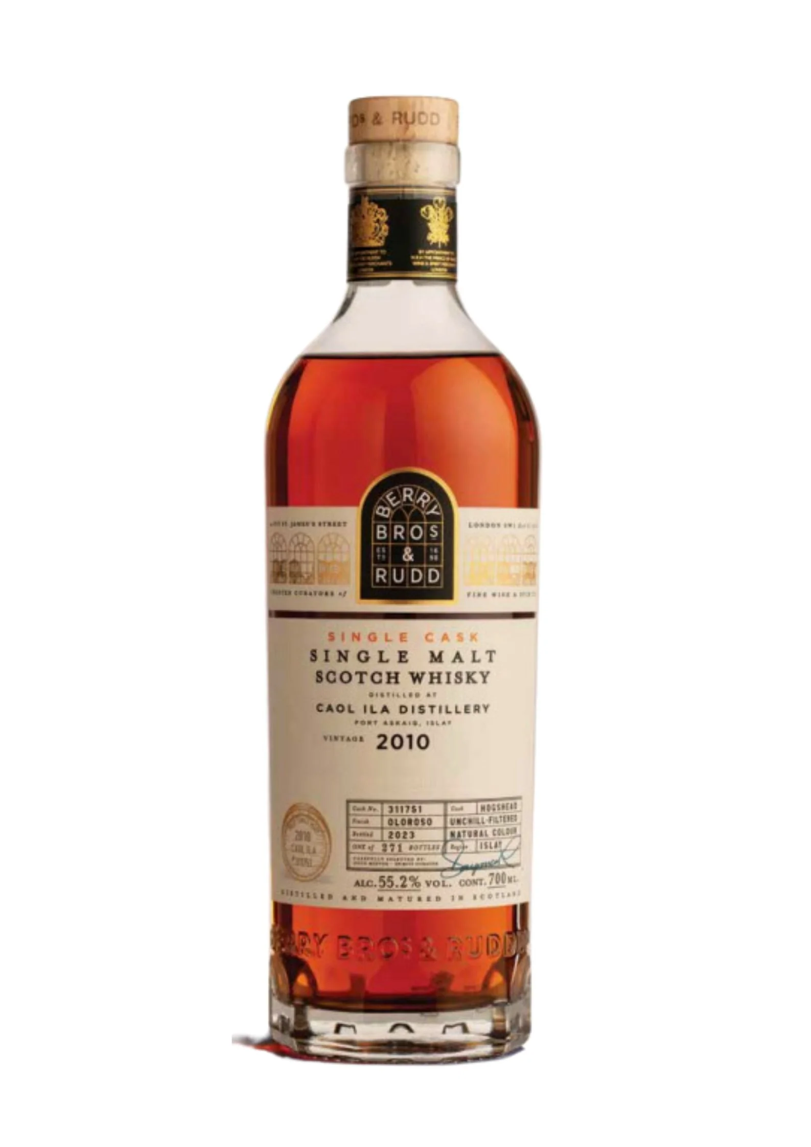 Berry Bros. & Rudd 2010 Caol Ila 13-Year-Old, Oloroso Sherry Finish, Cask #311751, Islay Single Malt Whisky, 55.2%