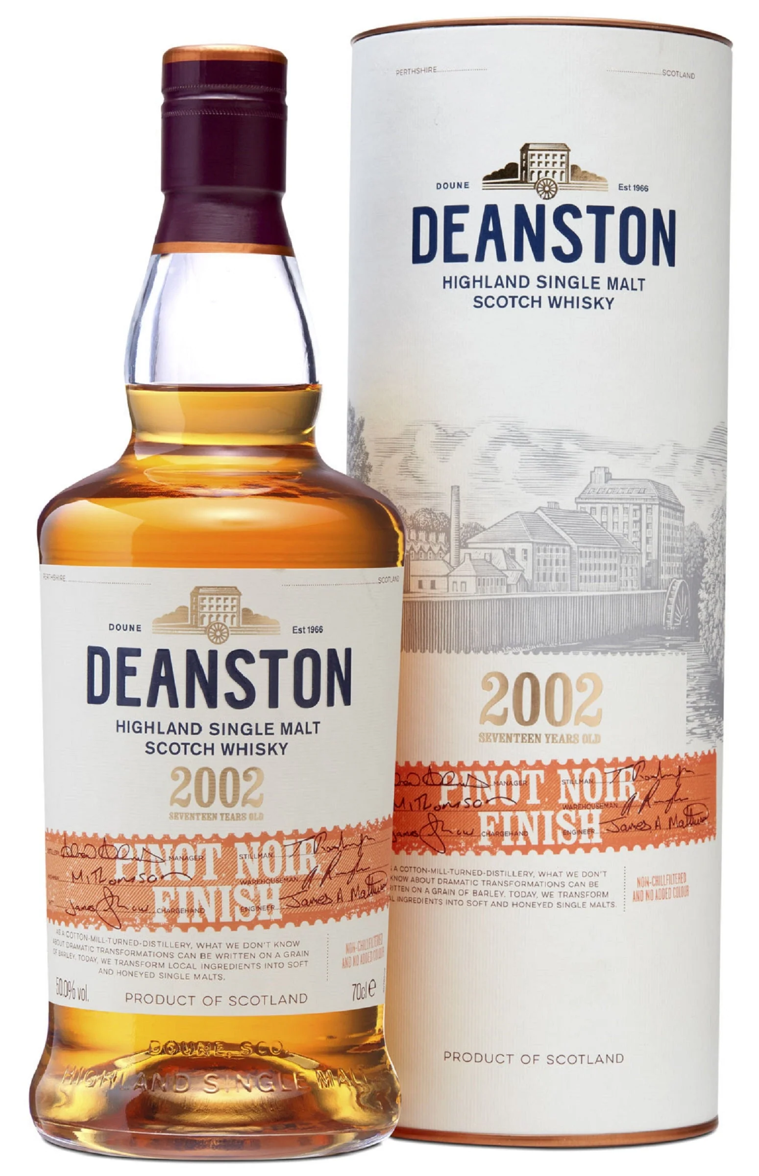 Deanston 17-Year-Old 2002 Pinot Noir Cask Finish, Highland Single Malt Scotch Whisky, 50%