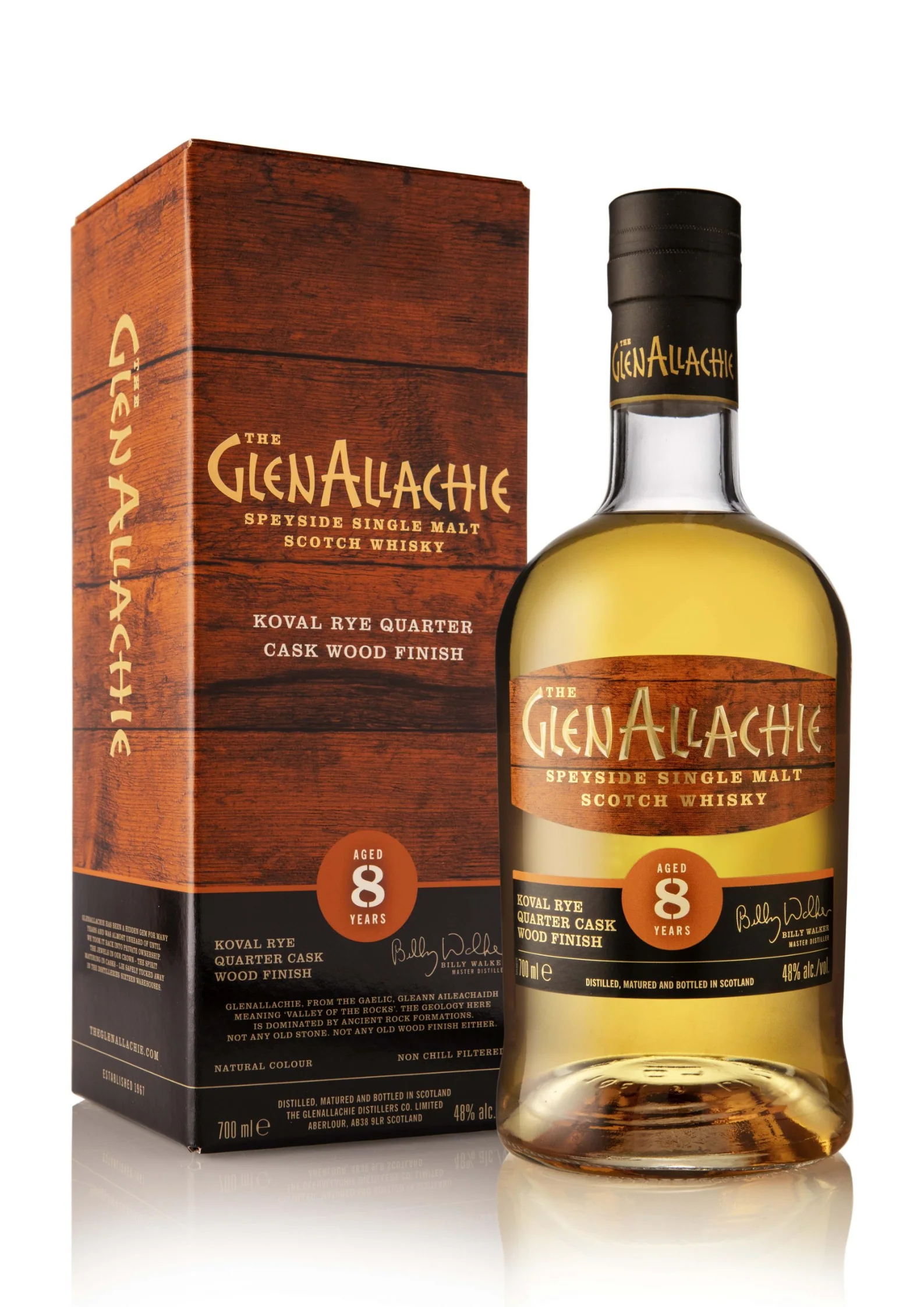 The GlenAllachie 8-Year-Old Koval Rye Quarter Cask Finish, Speyside Single Malt Whisky, 48%