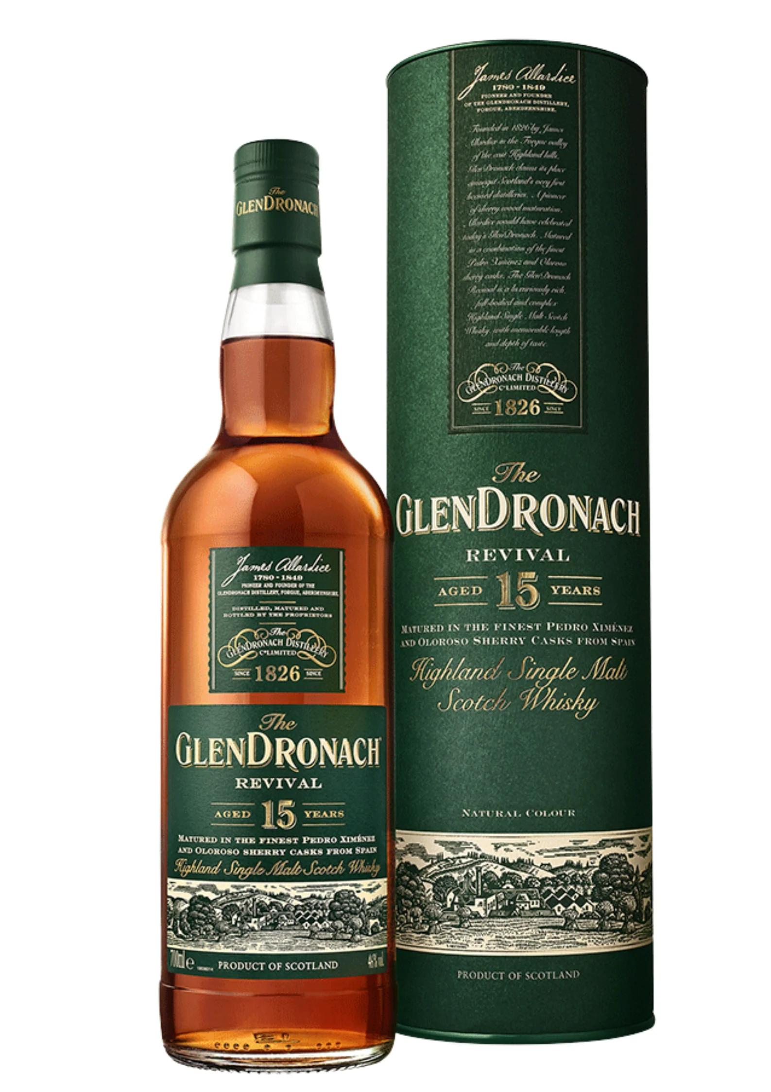 GlenDronach 15-Year-Old, Revival, Single Malt Scotch Whisky, 46%