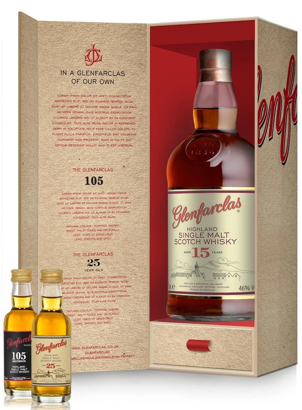 Glenfarclas 15-Year-Old Single Malt Gift Set, 80ml